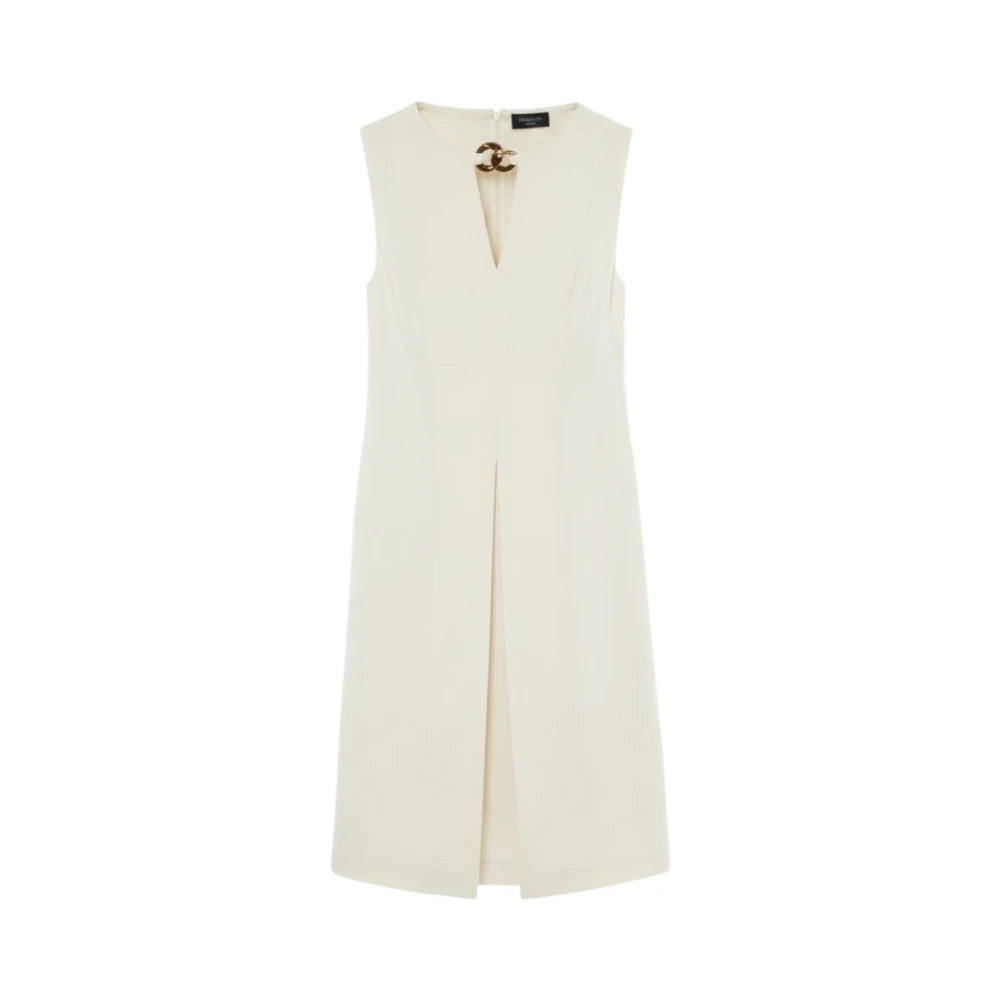 Nenette Damen Weiß - Ärmelloses A-Linien-Kleid Mit V-Ausschnitt Und Schildpatt-Kette - Dresses - S