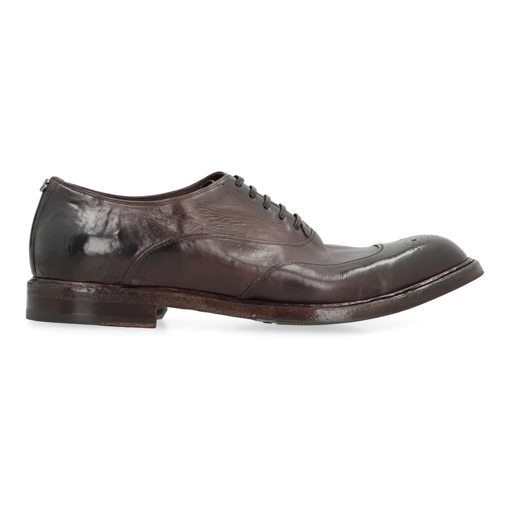 Dolce & Gabbana Herren Schwarz - Schnürschuhe Aus Gewaschenem Kalbsleder - Shoes - K - 44 Eu