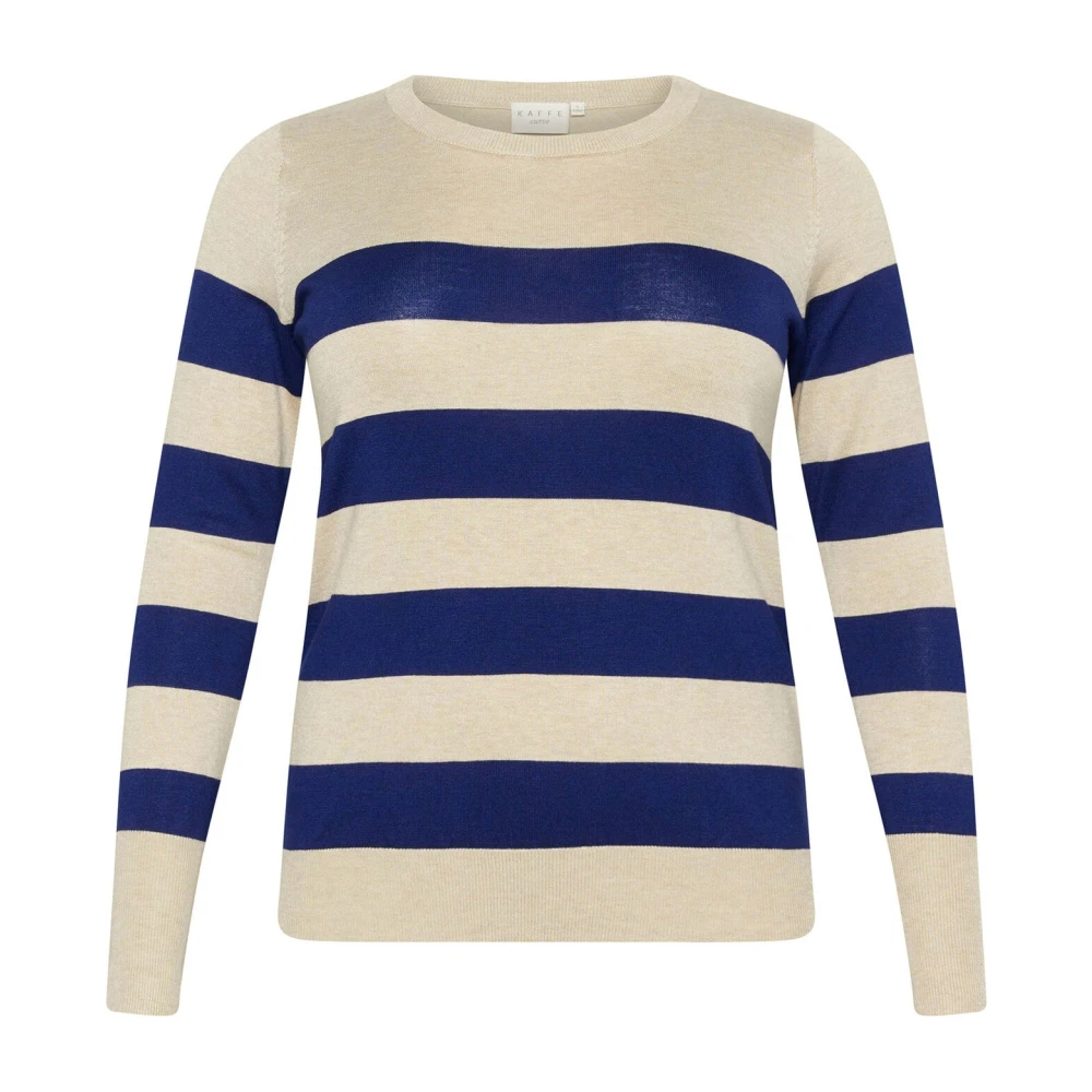 Kaffe Curve Damen Blau Gestreifter Strickpullover Für Lizzy - Bild 3
