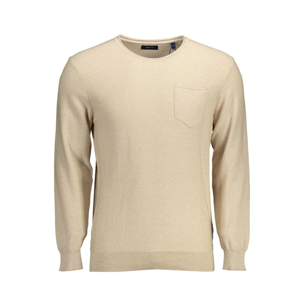 GANT, Herren, Pullover, Beige Cotton Men Sweater, Beige, (S) - Bild 6