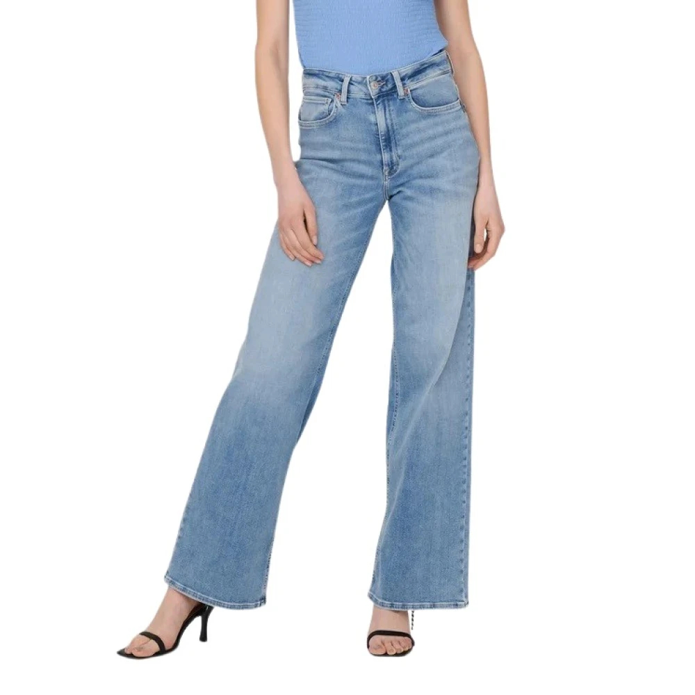 Only Damen Blau High-Waist-Jeans "Onlmadison – High Waist Jeans Mit Weitem Bein Für Komfort", Gr. Xl (42), Länge 32, (Light ), Denim/Jeans, Ob... - Bild 13