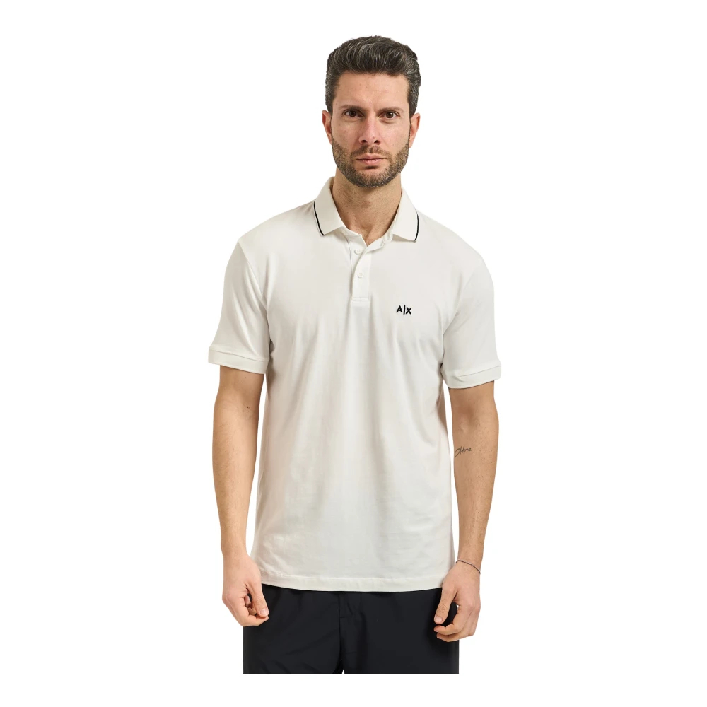 Armani Exchange Herren Weiß - Slim-Fit Poloshirt Mit Logo Und Paspelierung - Tops - L