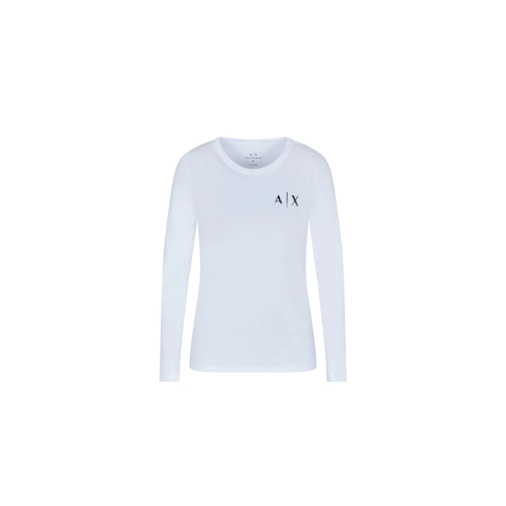 Armani Exchange - Langarm-T-Shirt Mit Logo - Tops - Damen - Weiß - Xs - Bild 5