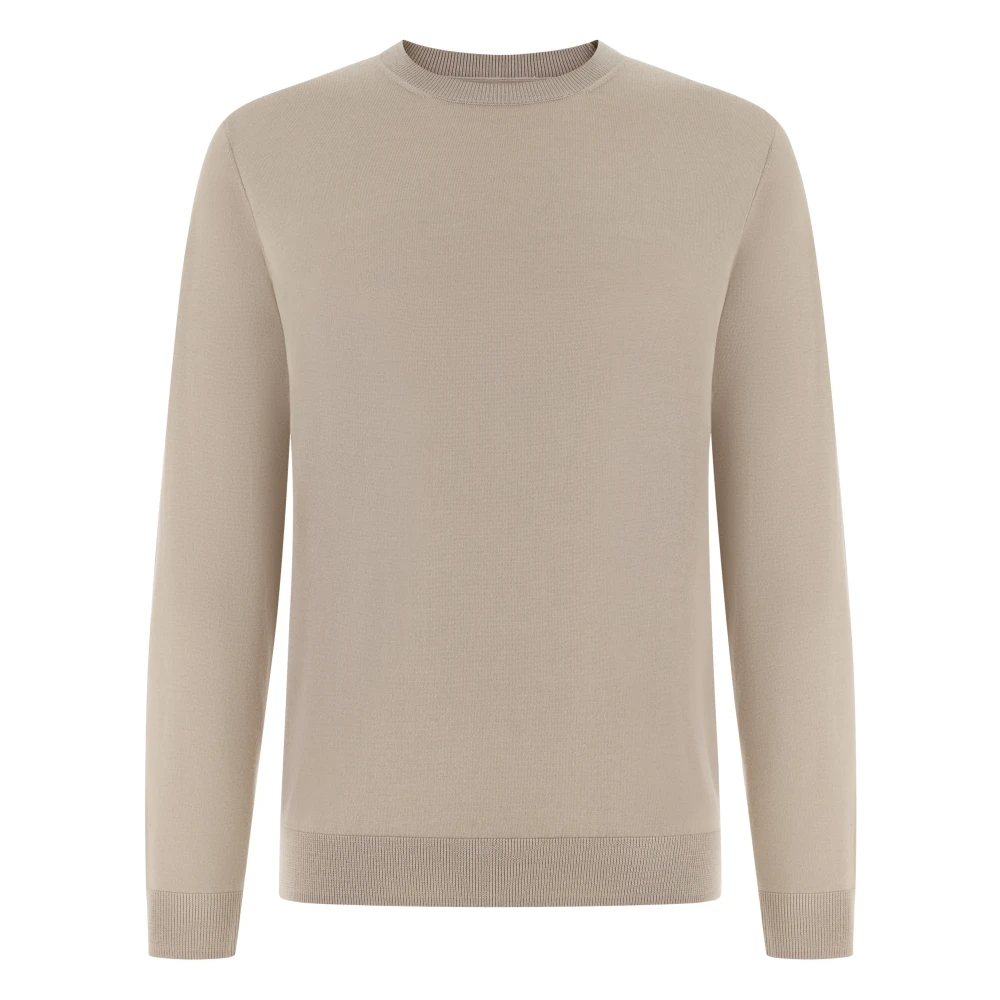 Boggi Milano Herren Beige - Rundhals-Pullover Aus Feinster Wolle - Knitwear - L