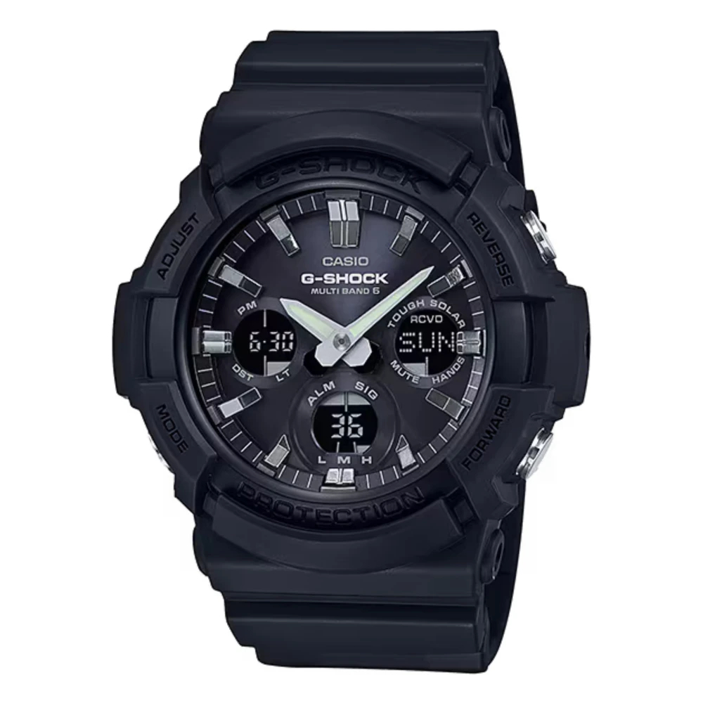 Casio Herren Schwarz,Schwarz Waveceptor Alarm Chronograph Grau/Schwarz Gaw-100B- Uhr - Bild 13
