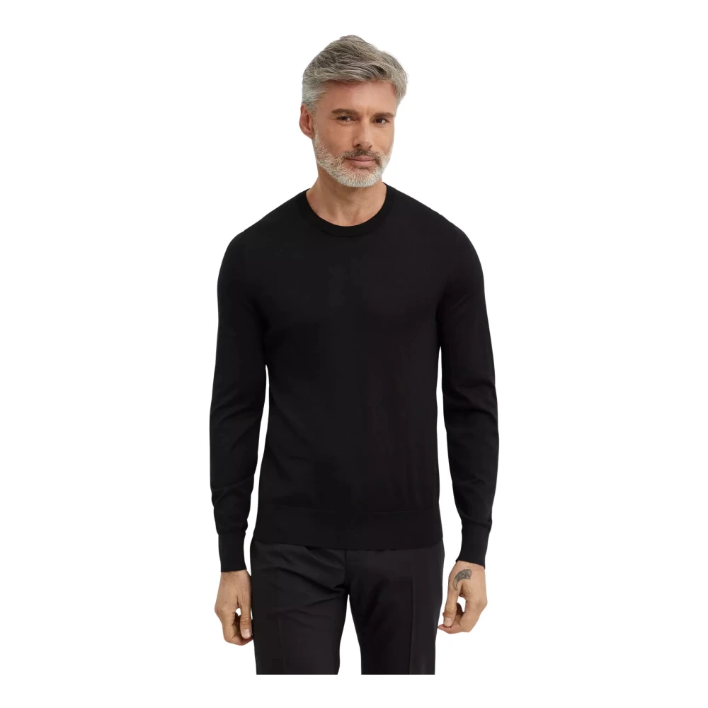 Dolce & Gabbana Herren Schwarz - Seiden- Und Kaschmir-Rundhalspullover - Knitwear - K - M