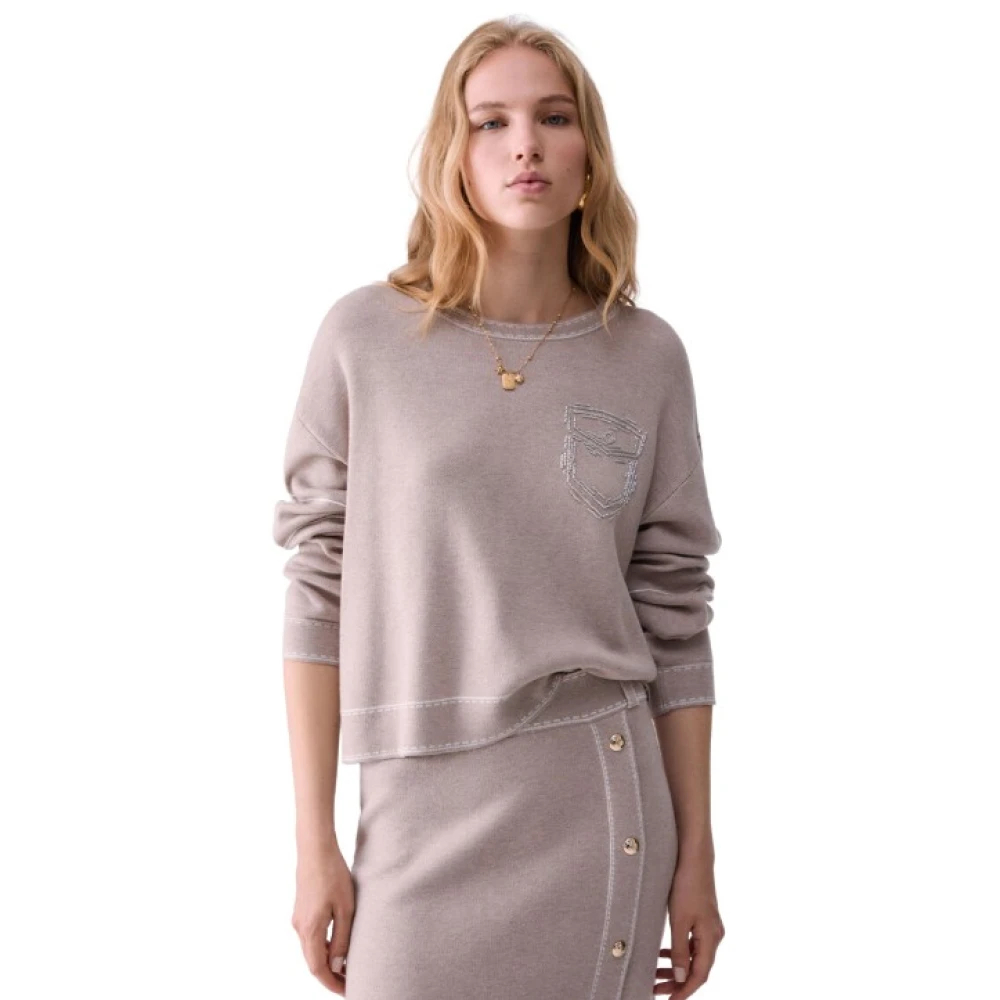 Liu Jo Sport Damen Pullover Beige Gr. Extra Klein - Bild 3