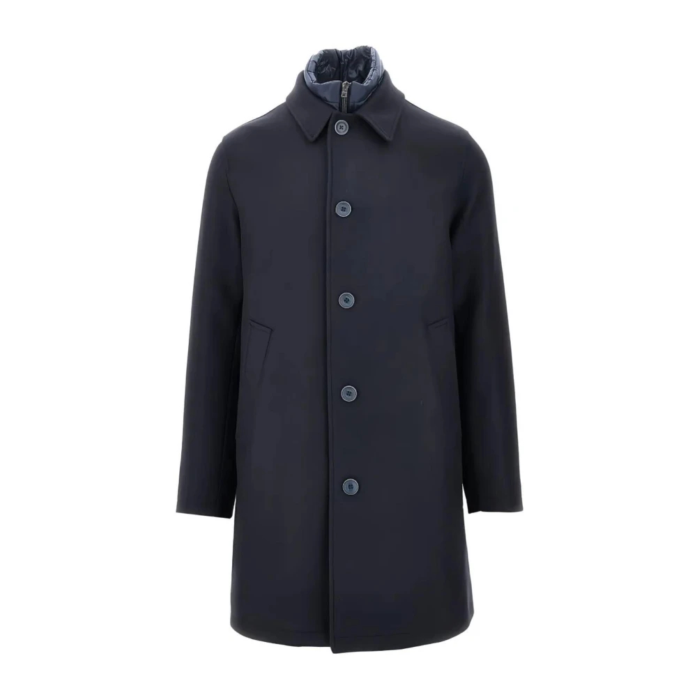 Herno Herren Blau - Insulated Collar Trench Coat - Coats - 2XL