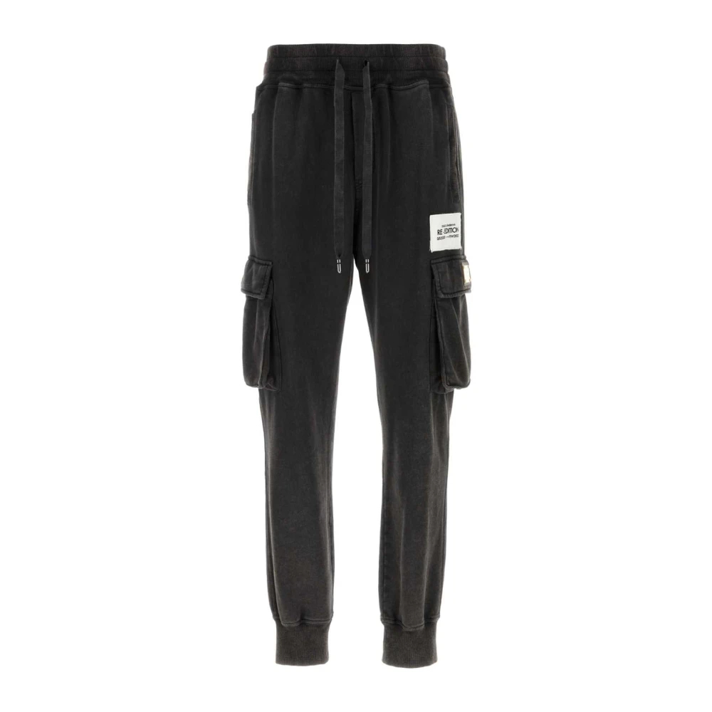 Dolce & Gabbana Herren Grau - Kohlegraue Baumwolljogger- Stilvoller Komfort Für Männer - Trousers - L