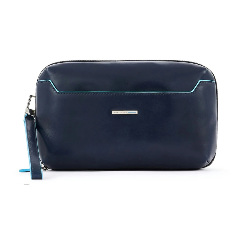 Piquadro Herren Blau - Pochette Tasche Mit Zwei Fächern - Bags - One Size