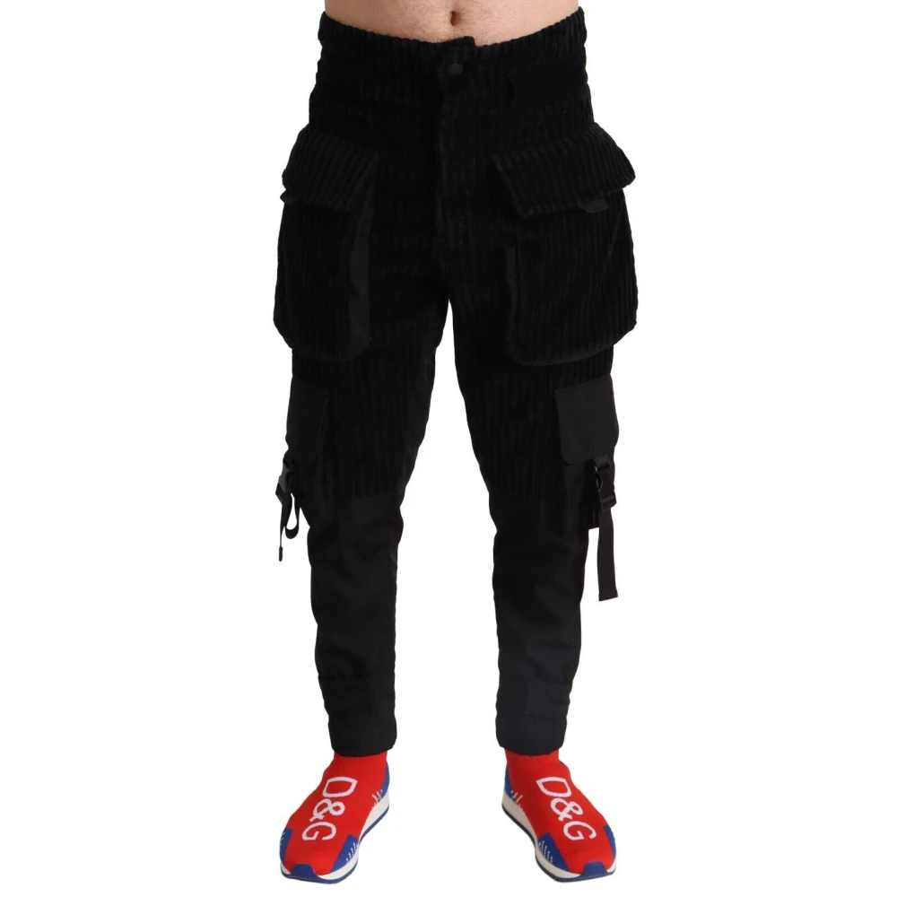 Dolce & Gabbana Herren Schwarz - E Skinny Corduroy Cargo Hose - Trousers - K - Xs