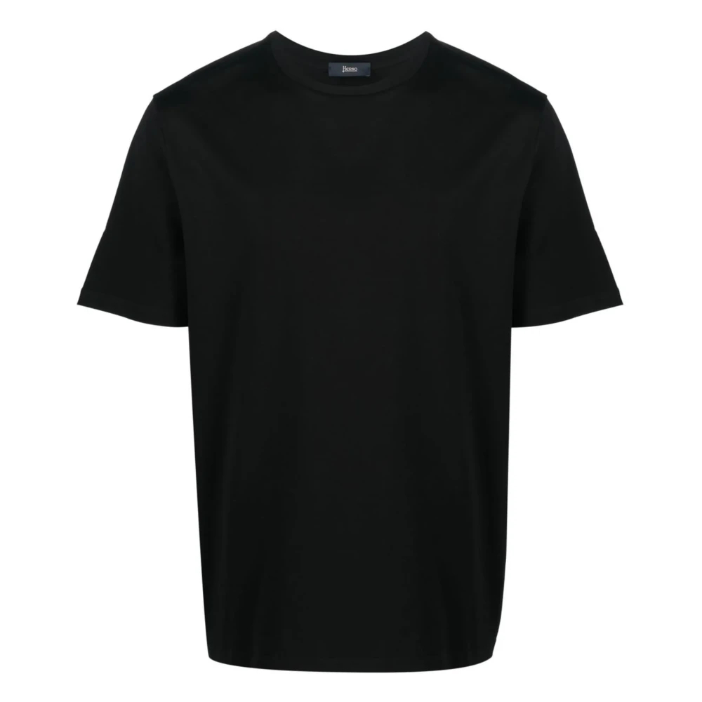 Herno Herren Schwarz - Baumwoll Stretch T-Shirt - Tops - K - Xl