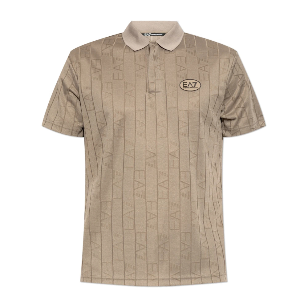Emporio Armani Ea7 Herren Beige - Monogram Polo - Tops - 2XL