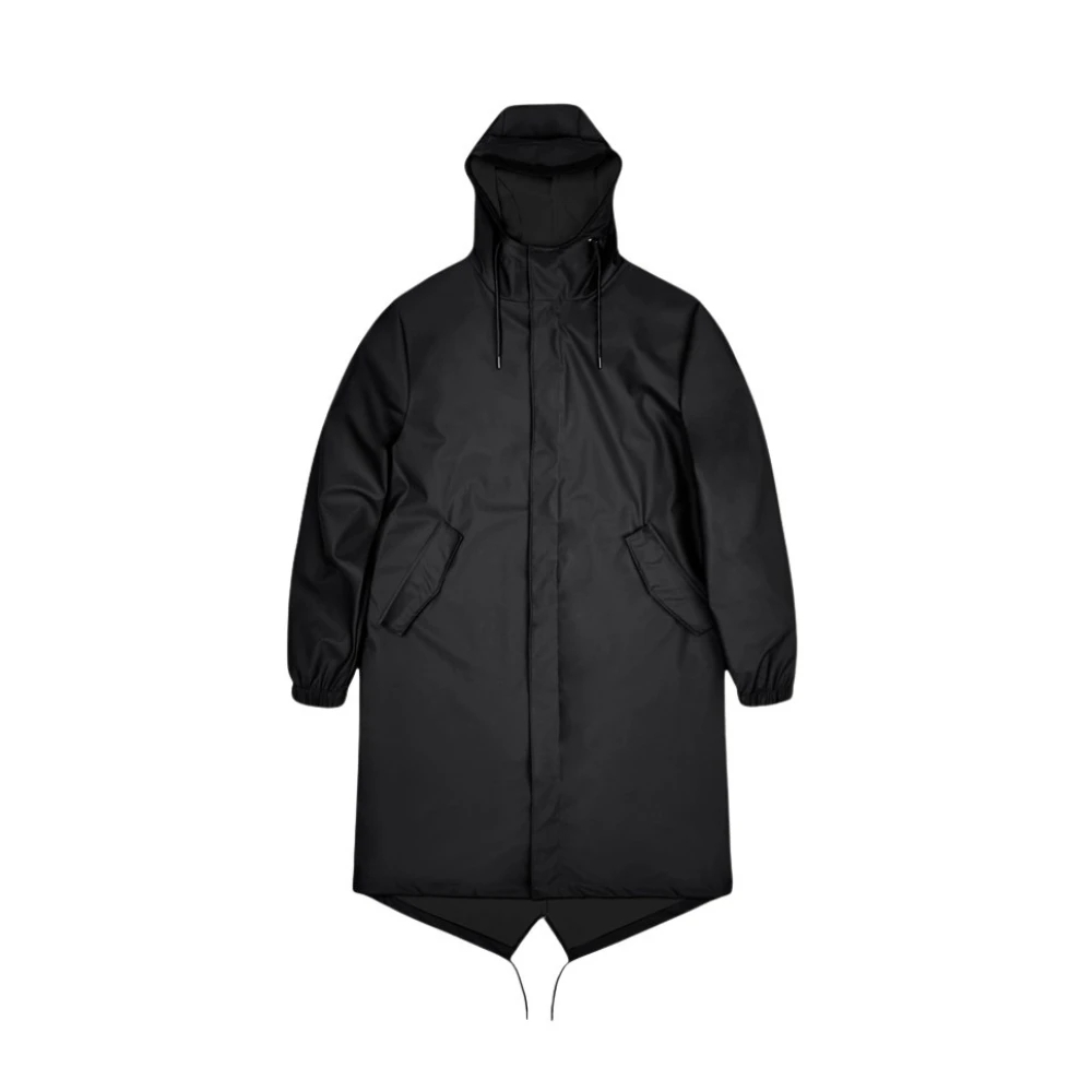 Rains Unisex Schwarz Fishtail Parka | Rainwear | | L - Bild 3