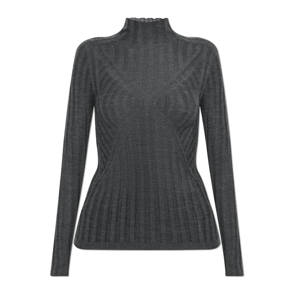 Jil Sander Damen Grau - Rollkragenpullover Mit Schmaler Passform - Knitwear - Xl