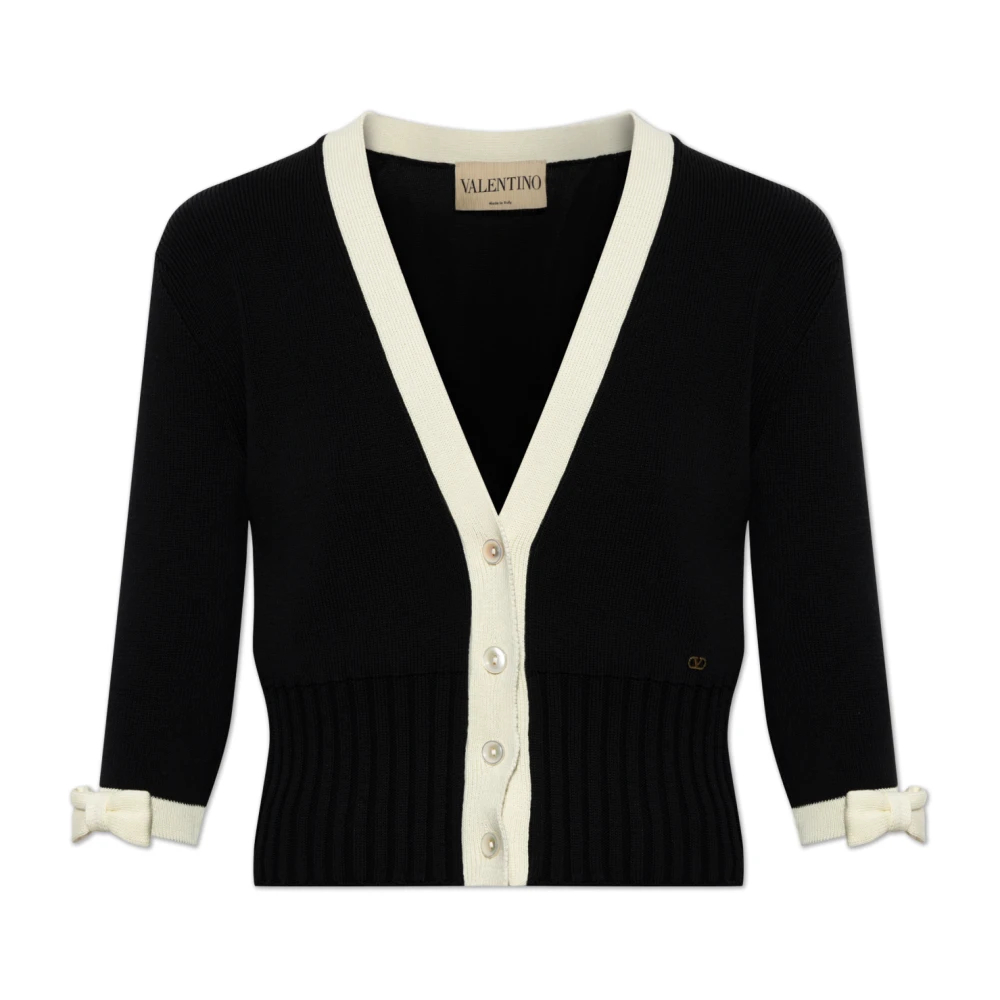 Valentino Garavani - Kurzärmliger Cardigan - Knitwear - Damen - Schwarzk - Xs