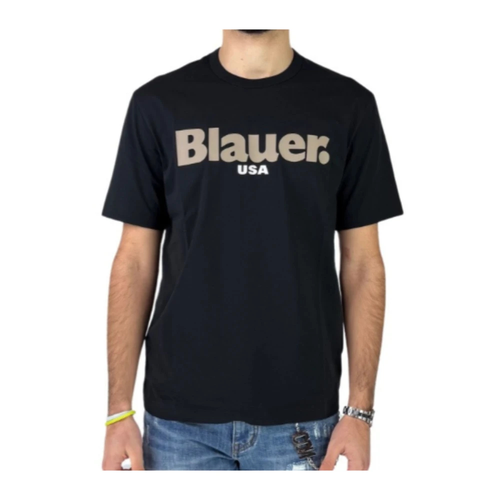 Blauer Herren Schwarz - Es Maxi Logo T-Shirt - Tops - K - 3XL