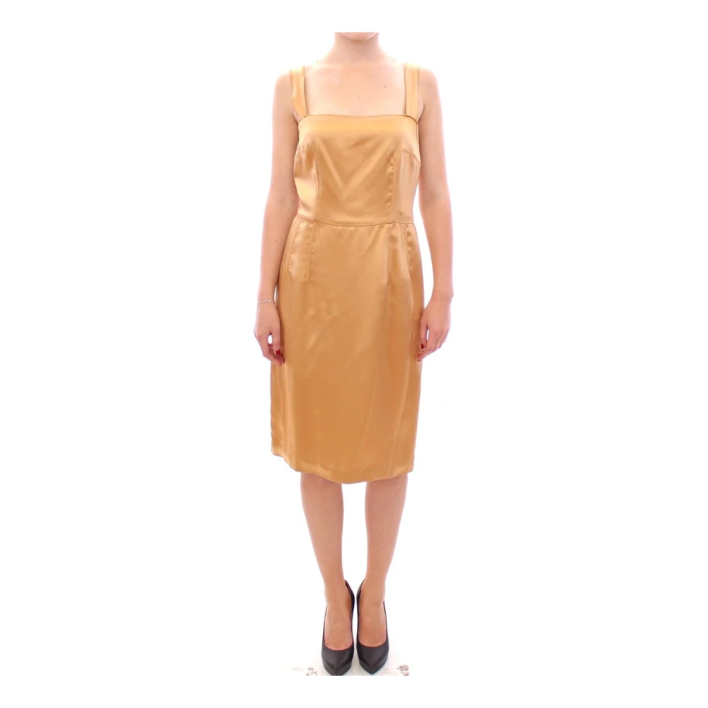 Dolce & Gabbana Damen Braun - Elegantes Seiden-Sheath-Kleid Bronze - Dresses - 2XS