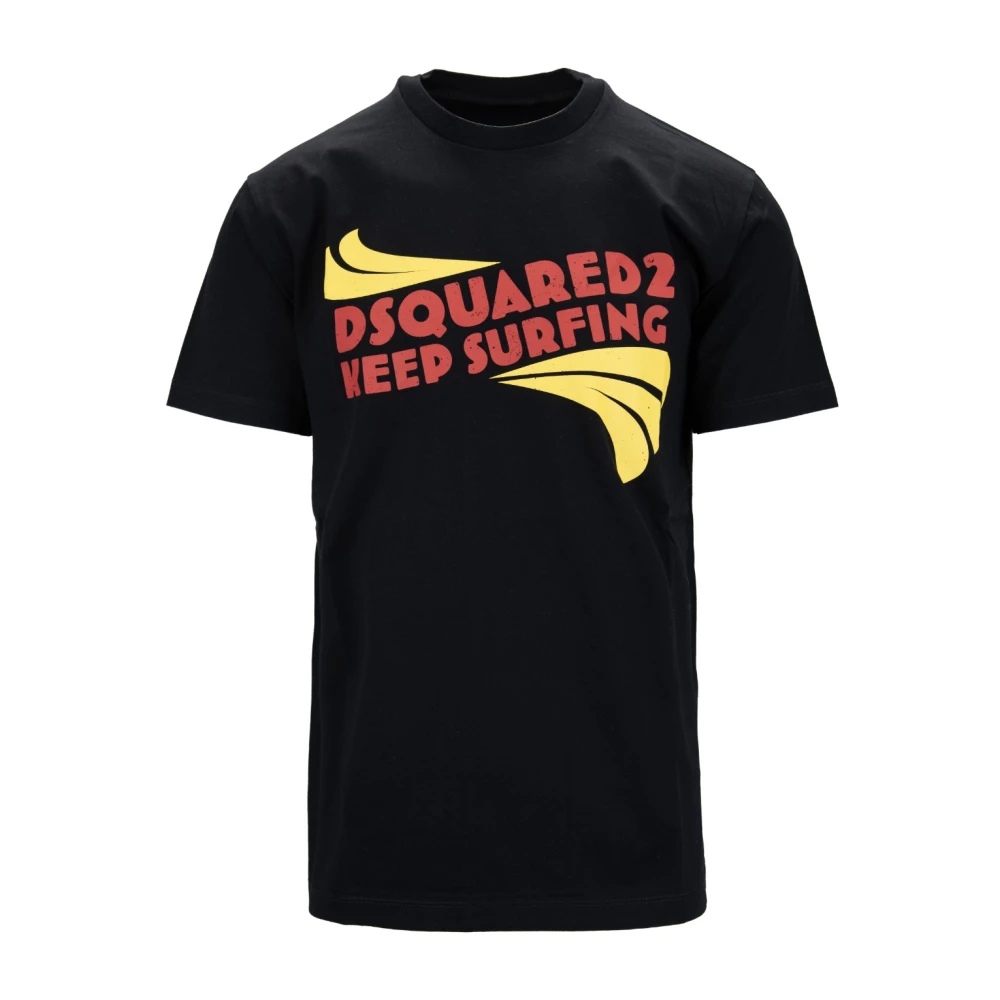 Dsquared2 - Herren Grafik Baumwoll T-Shirt - Tops - Herren - Schwarzk - S