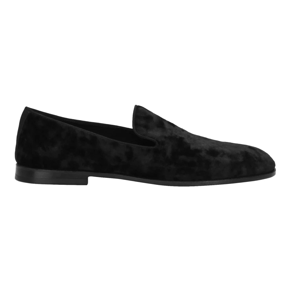 Dolce & Gabbana Herren Schwarz - Samt Loafers Made In Italy - Shoes - K - 43 Eu