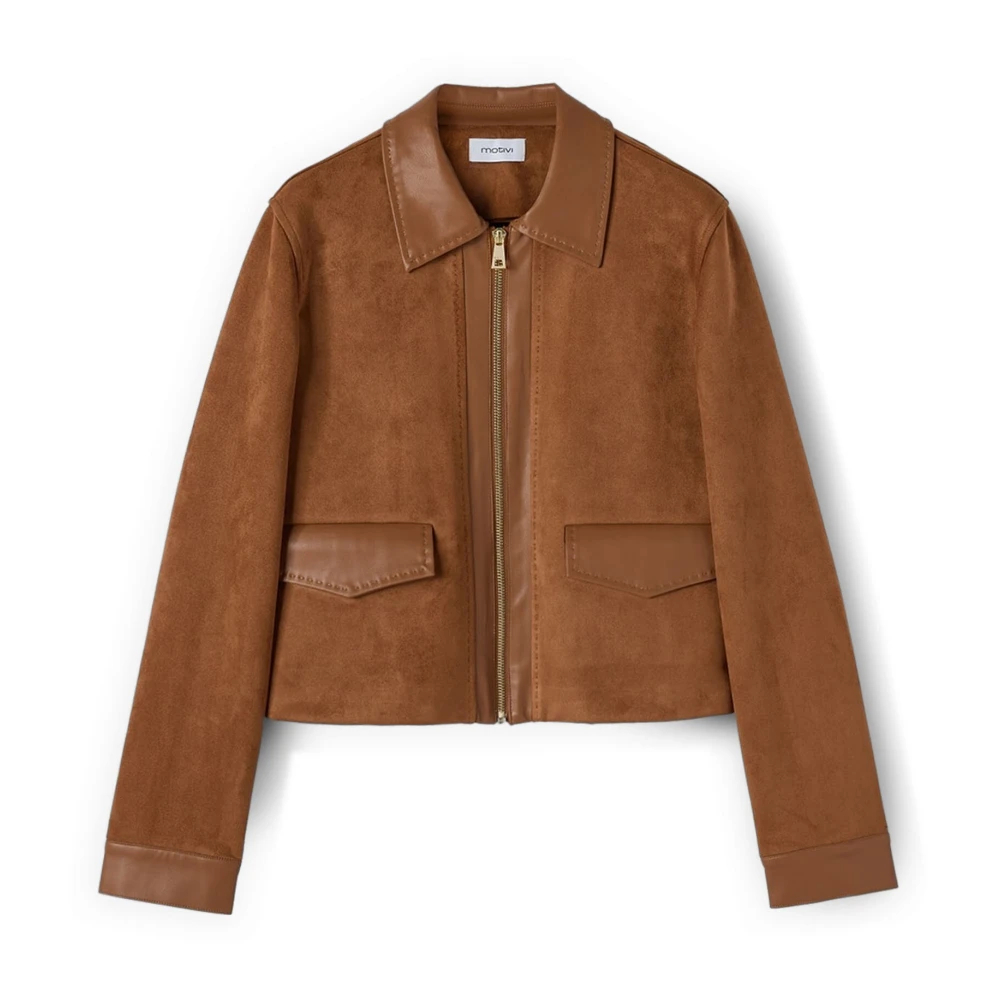 Motivi Damen Braun - Kurze Jacke Mit Reißverschluss Und Taschen - Jackets - Xs