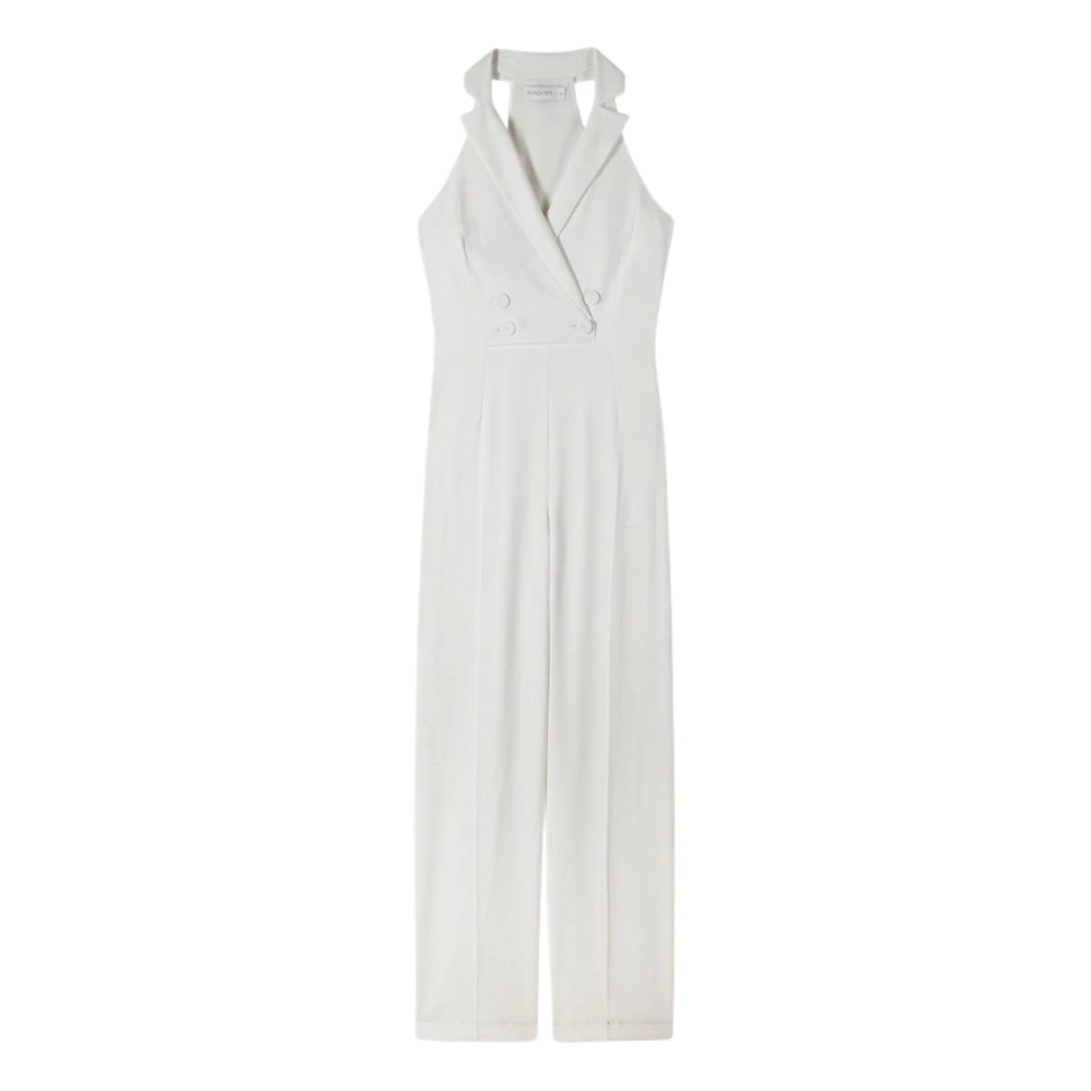 Patrizia Pepe Damen Weiß - Doppelreihiger Crêpe-Jumpsuit - Jumpsuits & Playsuits - S