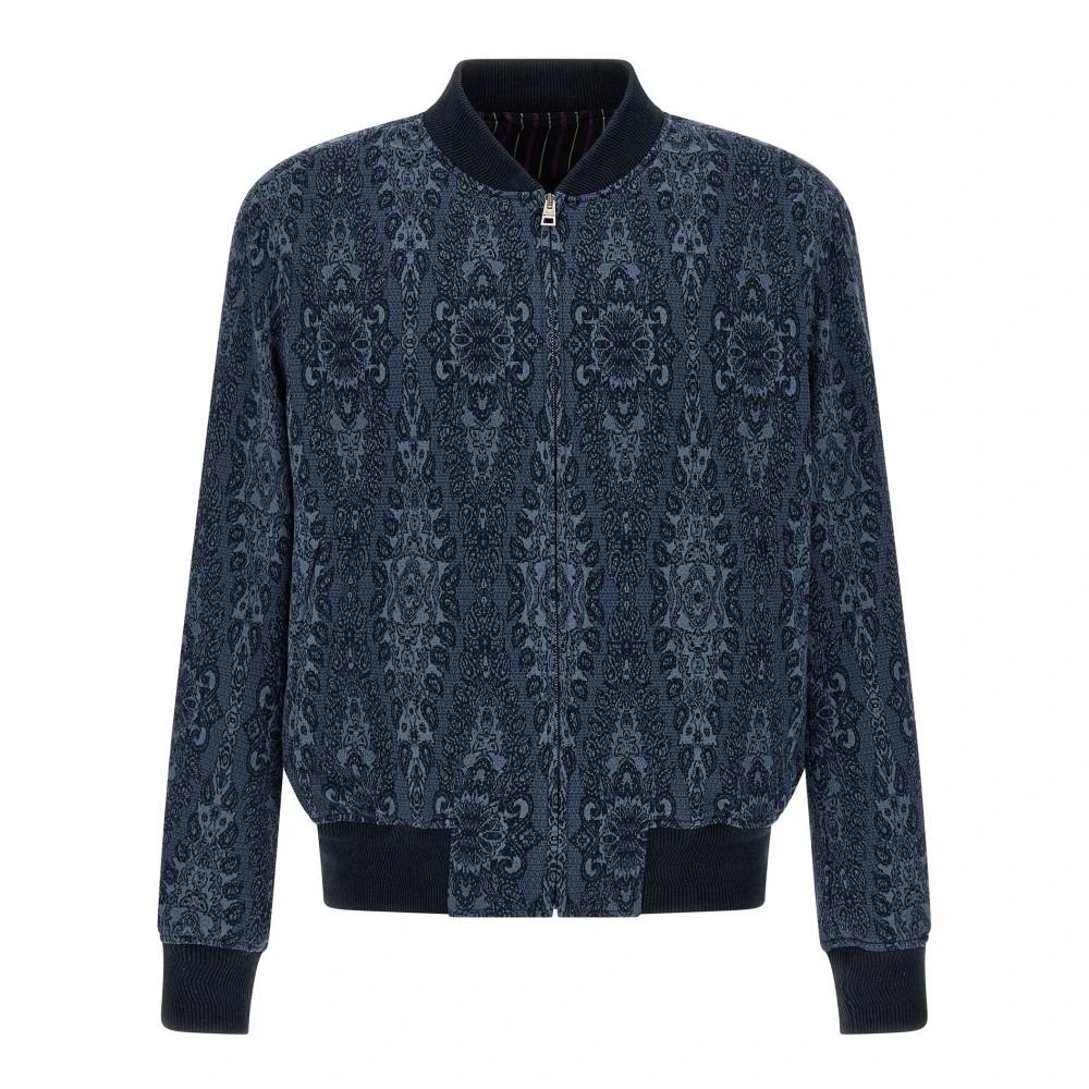 Etro Herren Blau - Jacquard Bomberjacke - Jackets - L