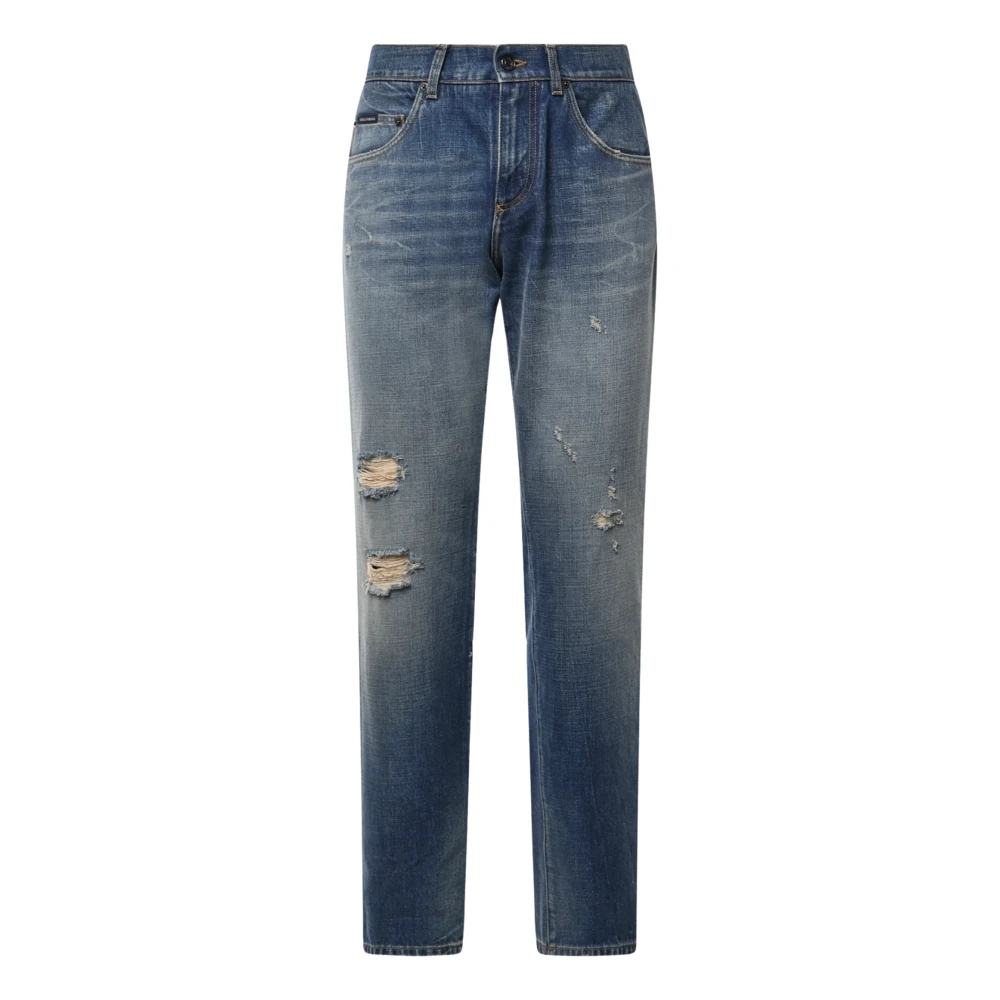 DOLCE & GABBANA | Light blue distressed cotton denim classic jeans | Man | 50 - Bild 10