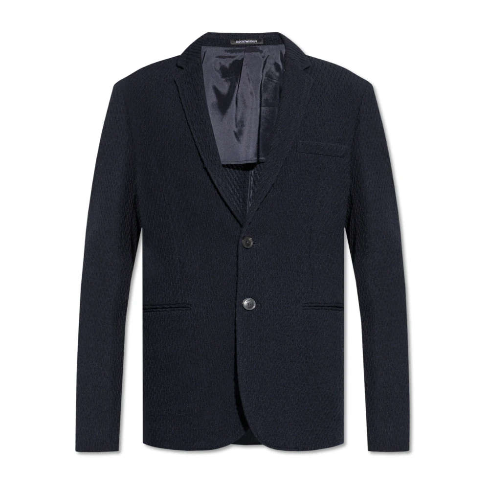 Emporio Armani Herren Blau - Blazer Mit Besonderer Textur - Jackets - Xl