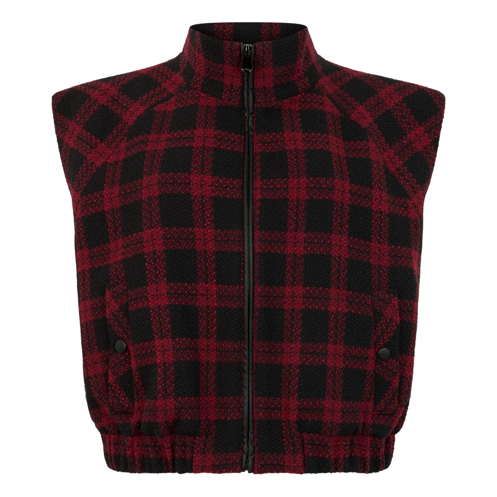 Pinko - Karierter Weste - Jackets - Damen - Rot - M - Bild 7