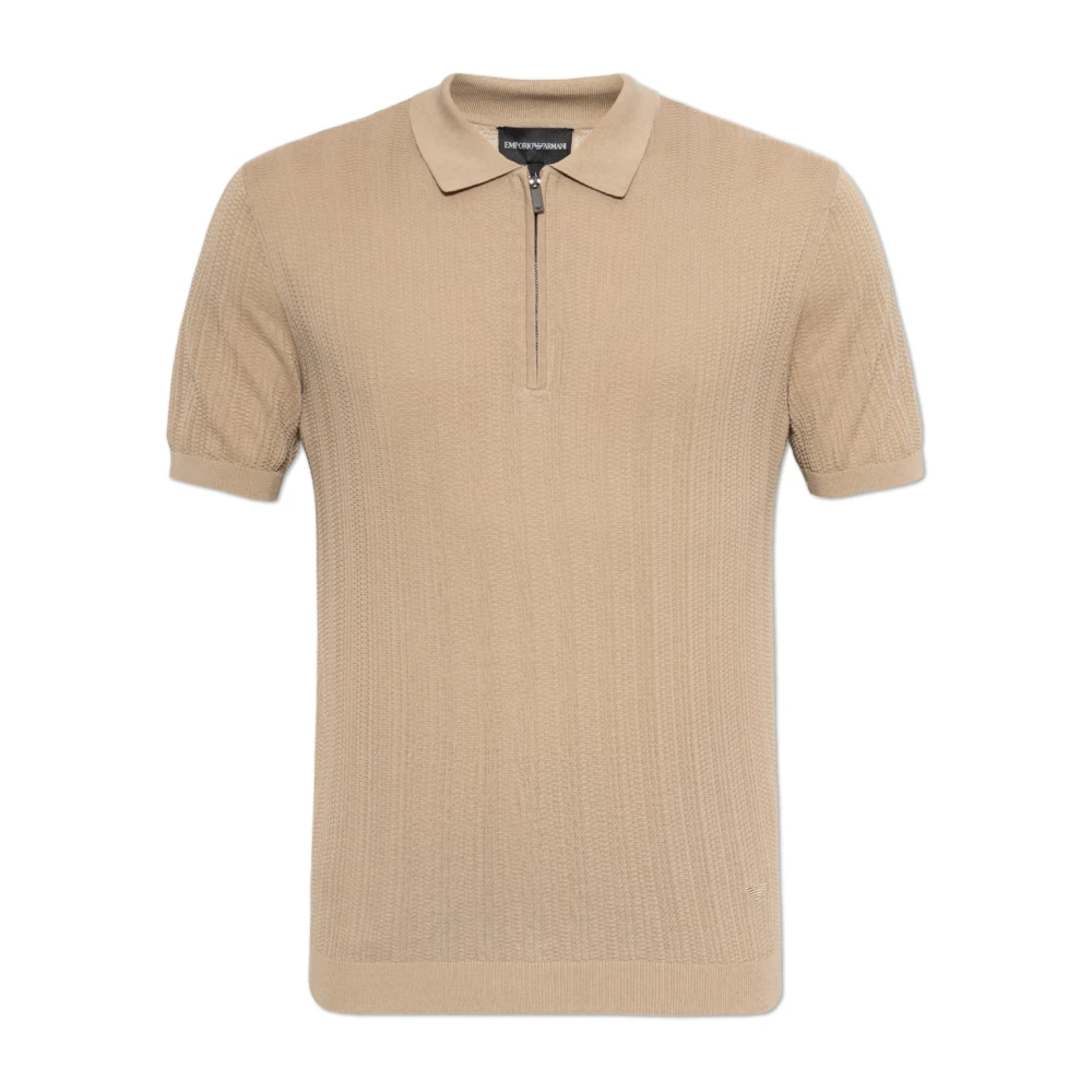 Emporio Armani Herren Beige - Baumwoll-Polohemd - Tops - 2XL