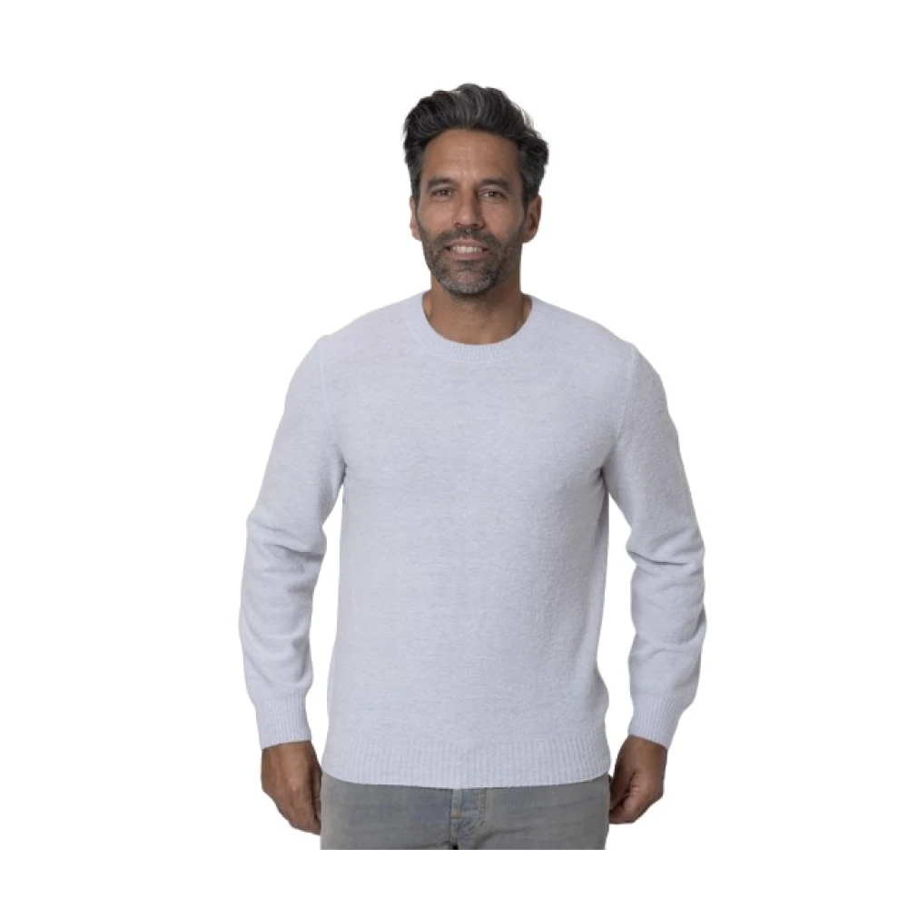 Gran Sasso Herren Grau - Hellgrauer Bouclé-Pullover Mit Rundhalsausschnitt - Knitwear - Xl