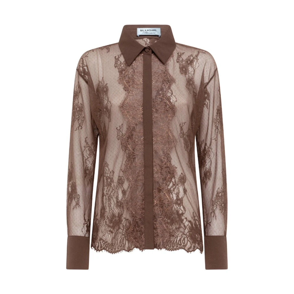 Blugirl Damen Braun - Blusenhemd Mit Blumenmuster - Blouses & Shirts - 2XS