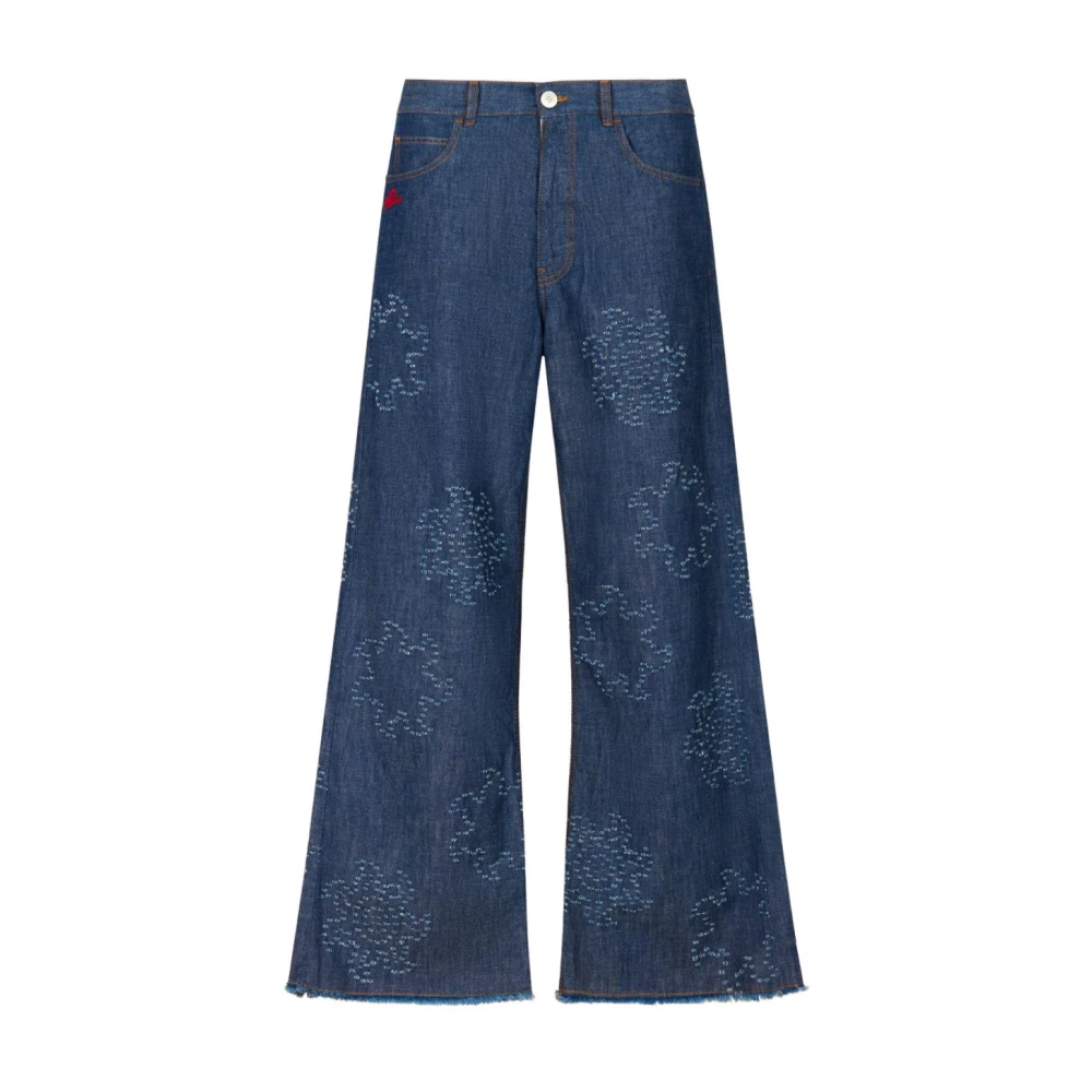 Marni Herren Blau - Chambray Jeans Mit Ausgefranstem Sonnenmotiv - Jeans - W32
