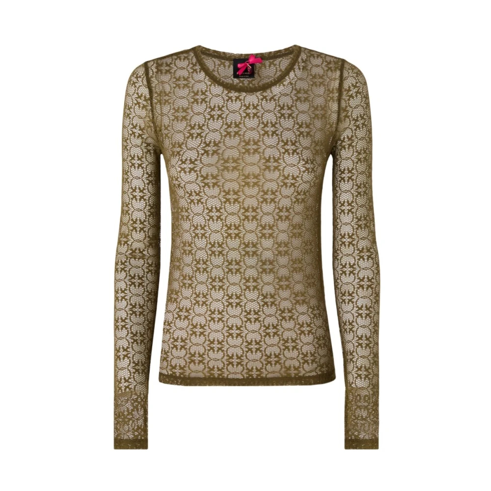 Pinko - Punto Rover Maglia Pizzo Stretch - Tops - Damen - Grün - S - Bild 4