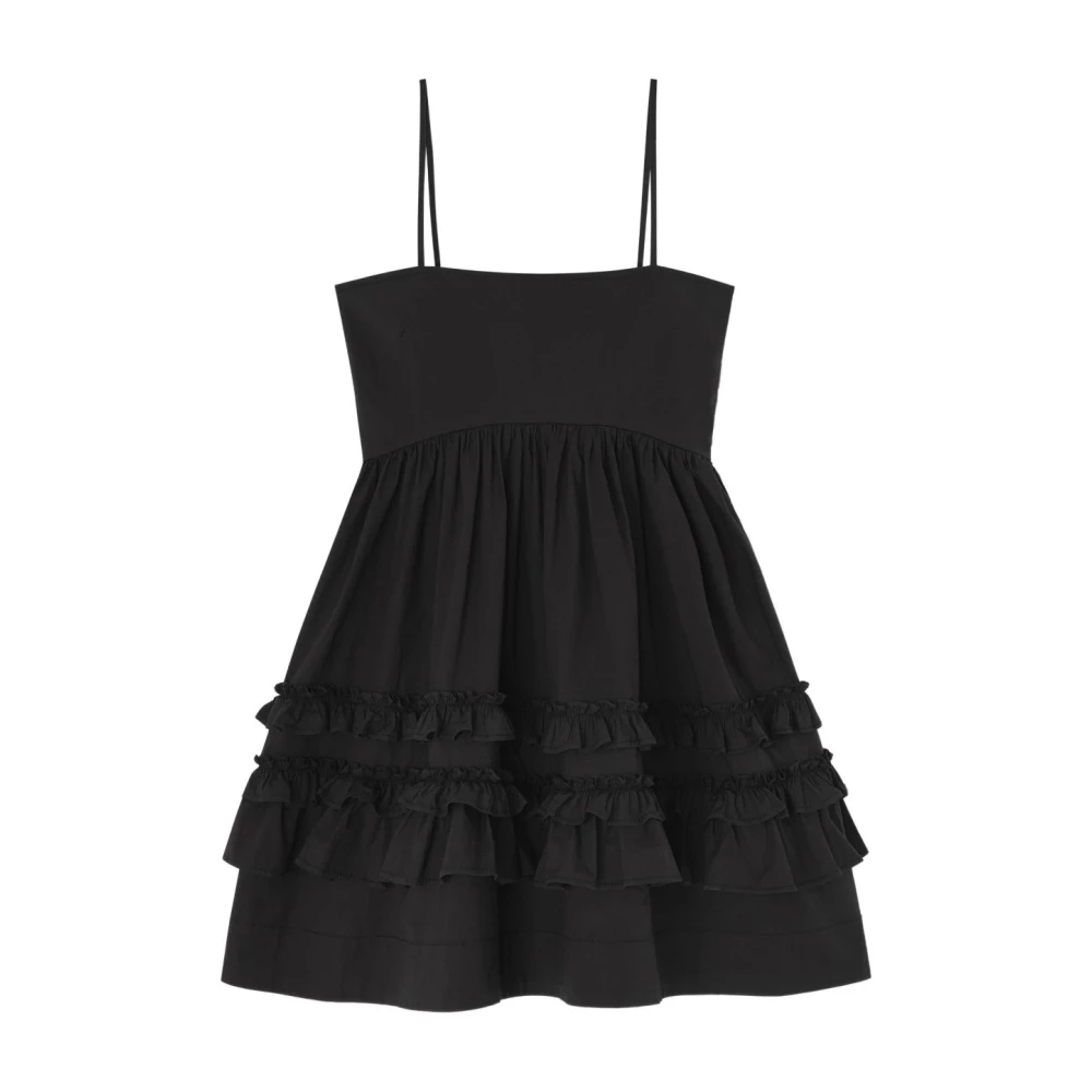 Ganni - Mini Rüschenkleid - Dresses - Damen - Schwarzk - M - Bild 5