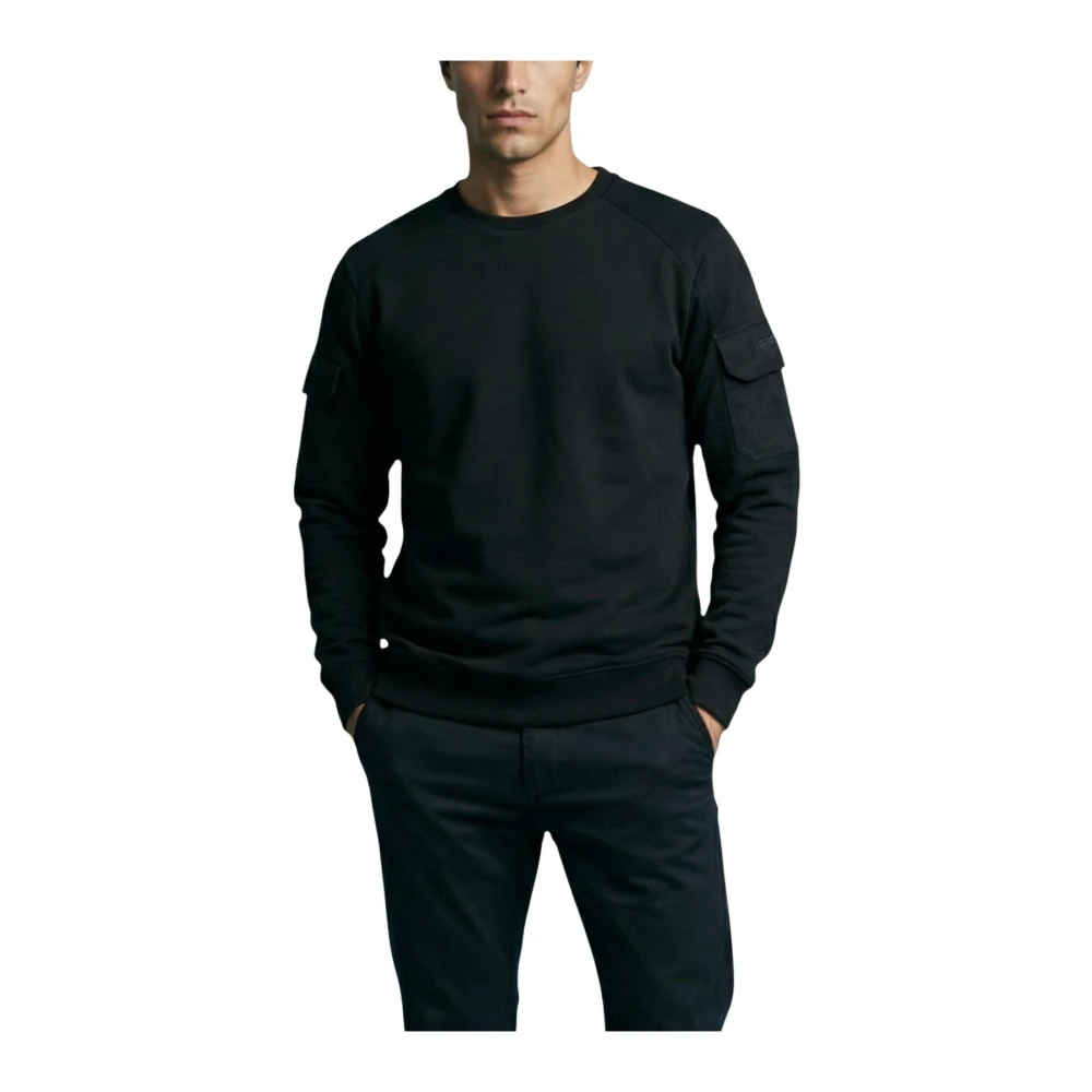 Antony Morato Herren Schwarz - Regular-Fit Sweatshirt Mit Rundhalsausschnitt - Sweatshirts & Hoodies - K -Xl