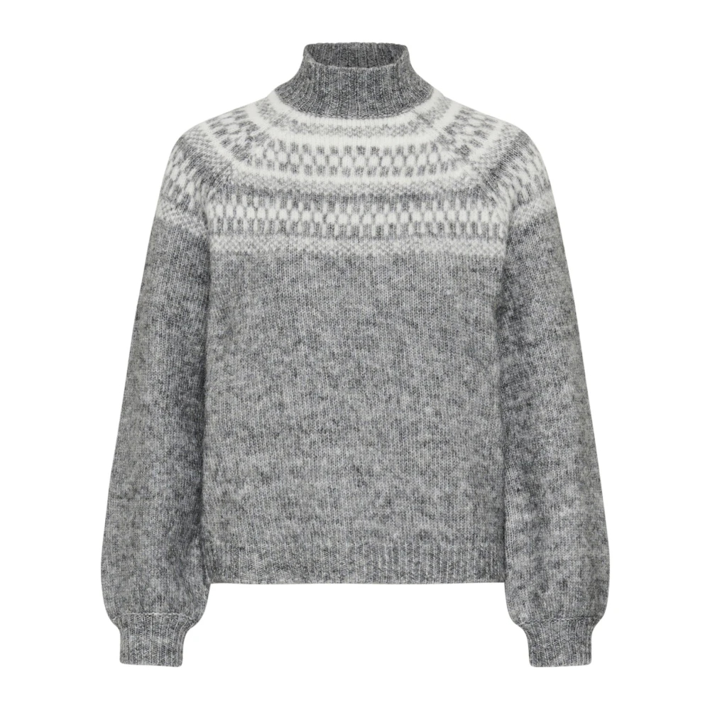 Kaffe, Damen, Pullover, Gerda, Weiss, Grau, (XL) - Bild 5