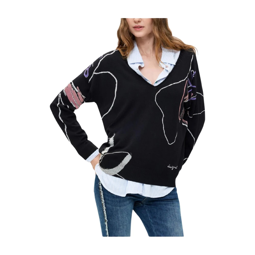Desigual Damen Schwarz Pullover Femnaif Pullover Extra Klein - Bild 6