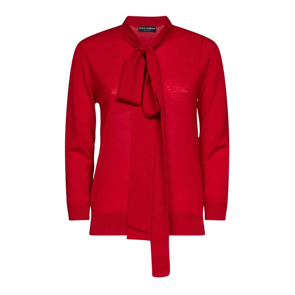 Dolce & Gabbana - Rundhals-Strickware - Knitwear - Damen - Rot - Xl