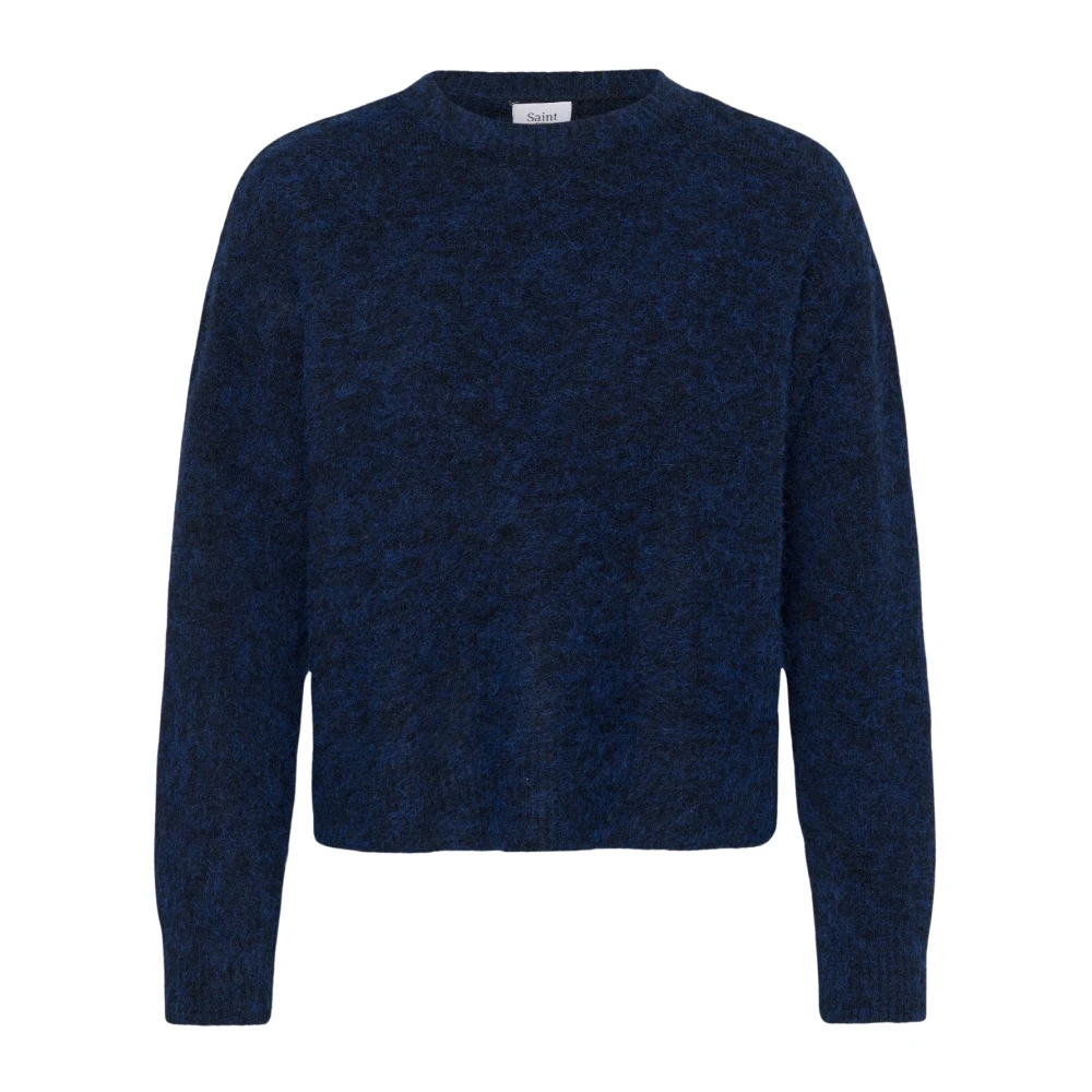Saint Tropez - Rundhals-Strickware - Knitwear - Damen - Blau - L