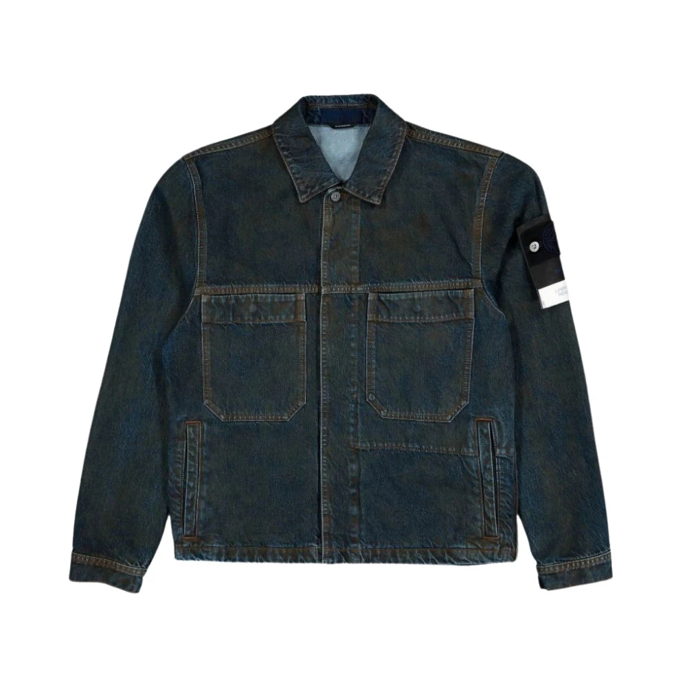 Stone Island Herren Blau Men Laser Pigment Indigo Denim Jacket Black Extra Groß - Bild 6