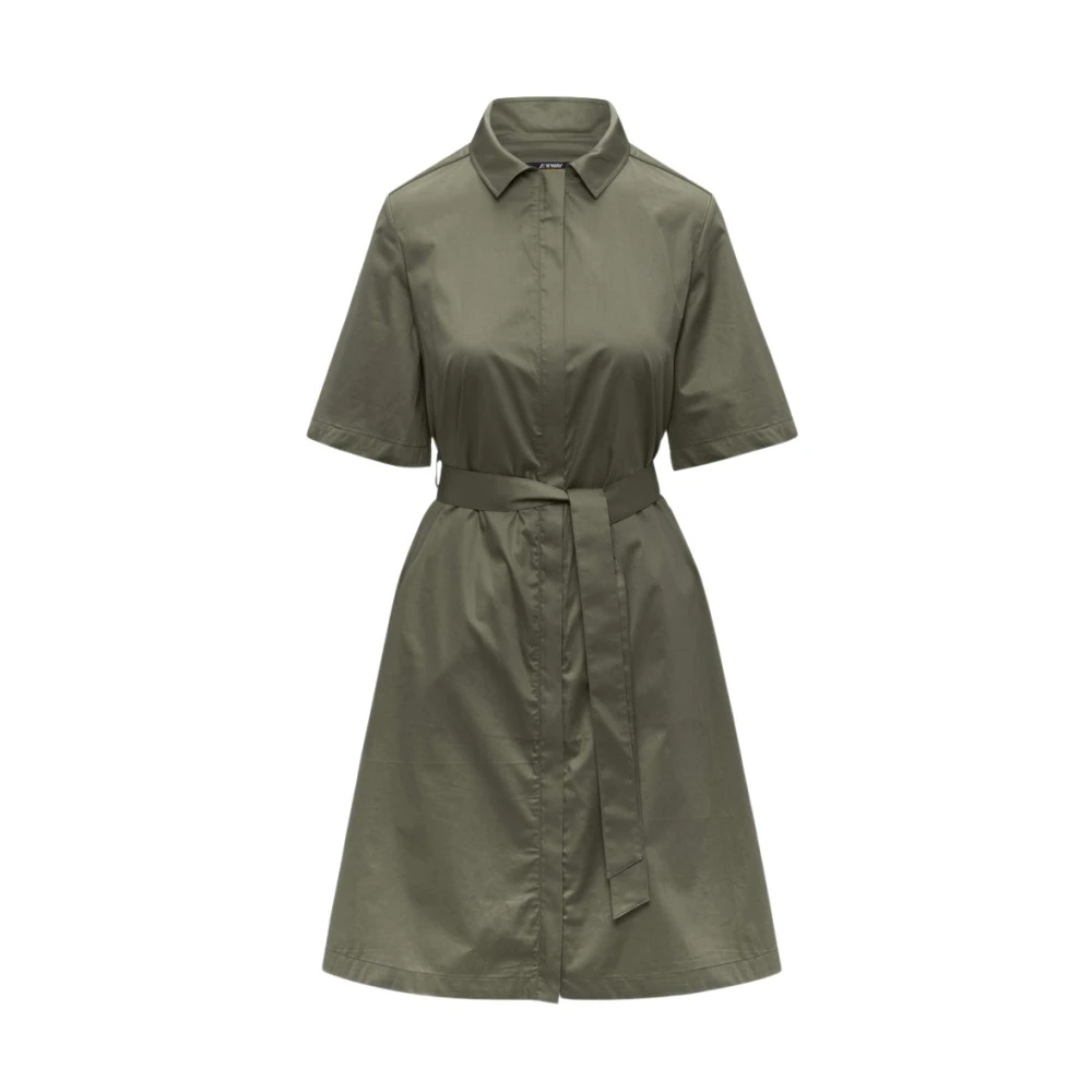 K-Way Damen Grün - Nouaille Shiny Cotton Dress - Dresses - Xl