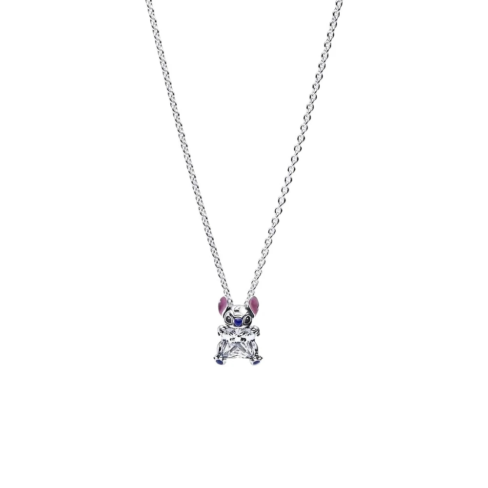 Pandora Disney Stitch Collier-Halskette, Emaille, Sterling-Silber, Zirkonia, 45 Cm - Bild 4