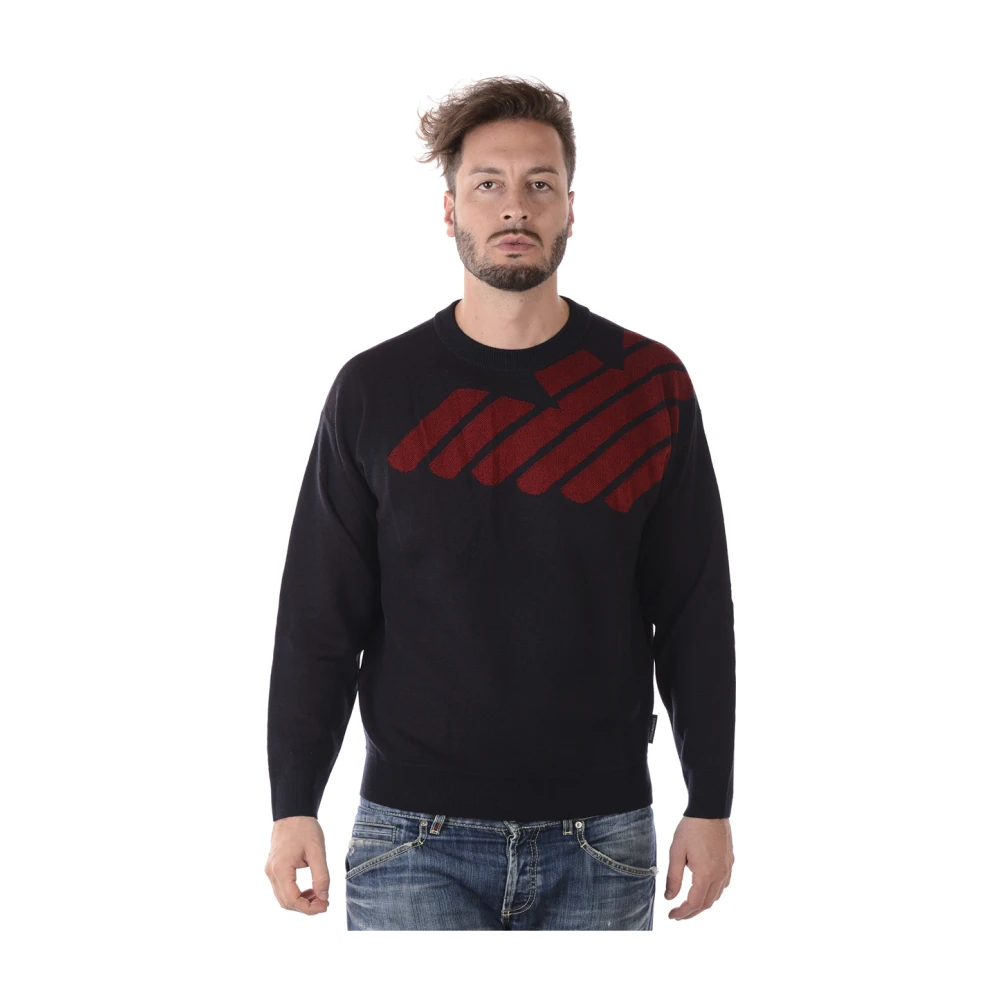 Emporio Armani Herren Blau - Rundhals-Strickware - Knitwear - L