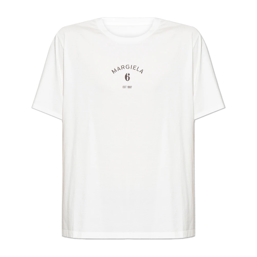 Mm6 Maison Margiela Herren Weiß - Logo T-Shirt - Tops - Xl