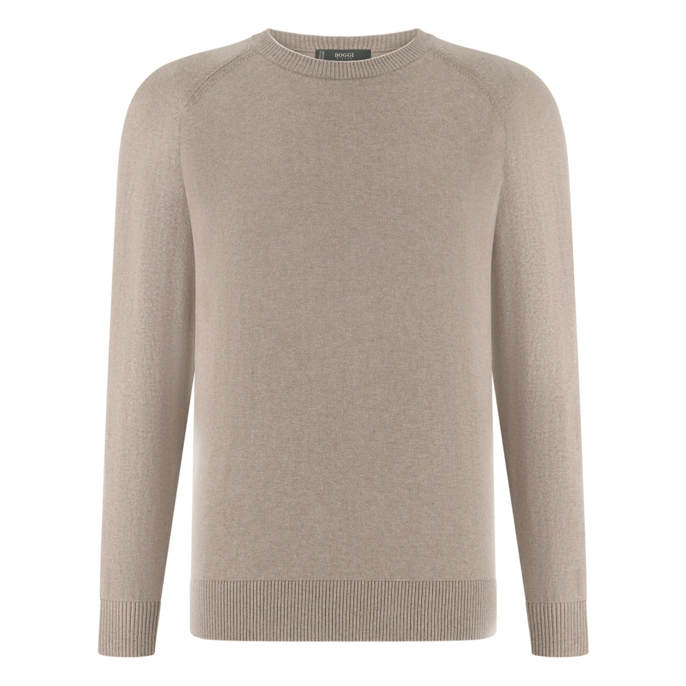 Boggi Milano Herren Beige - Baumwoll- Seiden- Und Kaschmir-Rundhalspullover - Knitwear - S