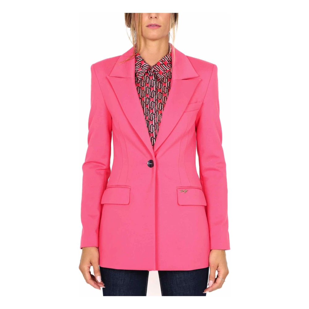 Liu Jo Damen Rosa - Milano Blazer Mit Langen Metallknöpfen - Jackets - M
