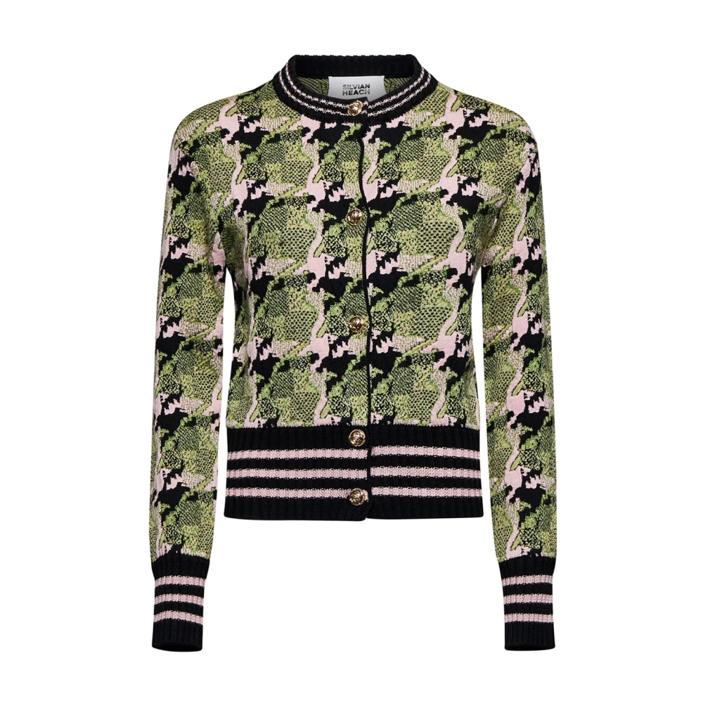 Silvian Heach Damen Multicolor - Strickjacke Mit Rundhalsausschnitt Und Kontrastmuster - Knitwear - Mehrfarbig - 2XS