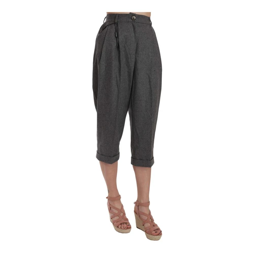 Dolce & Gabbana Damen Grau - Luxuriöse Woll-Cropped-Hose - Trousers - L